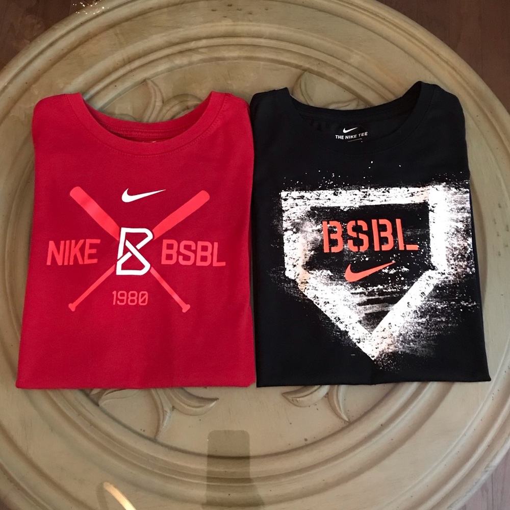 Lot of 2 Nike Dri-Fit Boys YL Baseball T-shirts